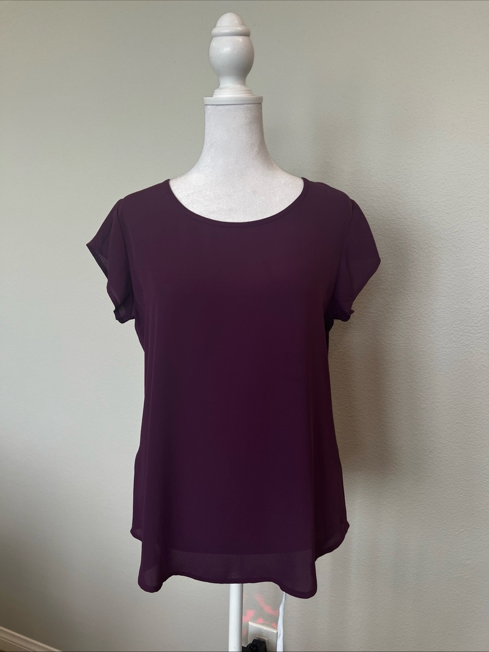 Ann Taylor Plum Short Sleeve Blouse